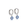 Evil Eye Huggie Hoops Earrings, Sterling Silver