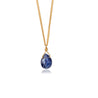 Sapphire Necklace, 14K Gold over Silver 925