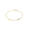 Evil Eye Bracelet with Cross, 9K Yellow Gold - Vasiliki Spyropoulou Fine Jewelry