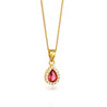 Gold Birthstone Ruby Necklace, 925 Sterling SIlver