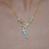 Opal Olive Branch Necklace, Sterling Silver 925