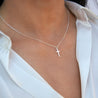 Floating Cross Charm Necklace, Sterling Silver 925