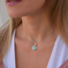 Turquoise Gemstone Pendant Necklace, Sterling Silver 925