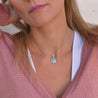 Turquoise Gemstone Pendant Necklace, Sterling Silver 925