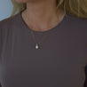 Delicate Solitaire Necklace with Pearl Gold Necklace 14k