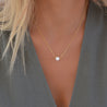 White Single Pearl Necklace Bridesmaid, Sterling Silver 925