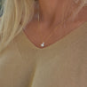 Diamond Pearl Necklace, 14K Gold