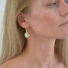 Key Earrings with Turquoise Gemstone, 14K Gold over Silver 925