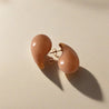 Beige Drop Steel Earrings