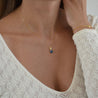 Greek Evil Eye Protection Necklace in Gold Fill Chain