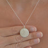 Greek Disc Necklace, Sterling Silver 925