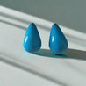 Turquoise Drop Earrings, Steel