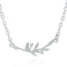 Elegant Greek Leaf Necklace, Sterling Silver