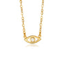 Gold Filled Evil Eye Necklace with CZ Stone