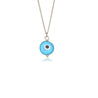 Greek Evil Eye Pendant in Sterling Silver 925 Chain