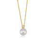 Pearl Wedding Diamond Necklace in 14k Yellow Gold