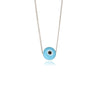 Light Blue Evil Eye Necklace in Sterling Silver 925