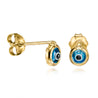 Tiny Evil Eye Earrings, Sterling Silver 925