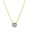 Circular Evil Eye Necklace, 14K Gold