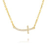 Curved Cross Necklace in 14k Gold Fill